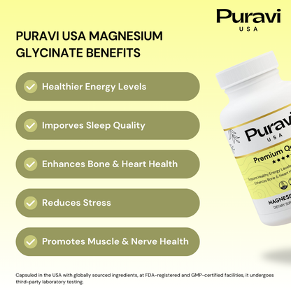 Puravi USA - Magnesium Glycinate (60 Capsules)