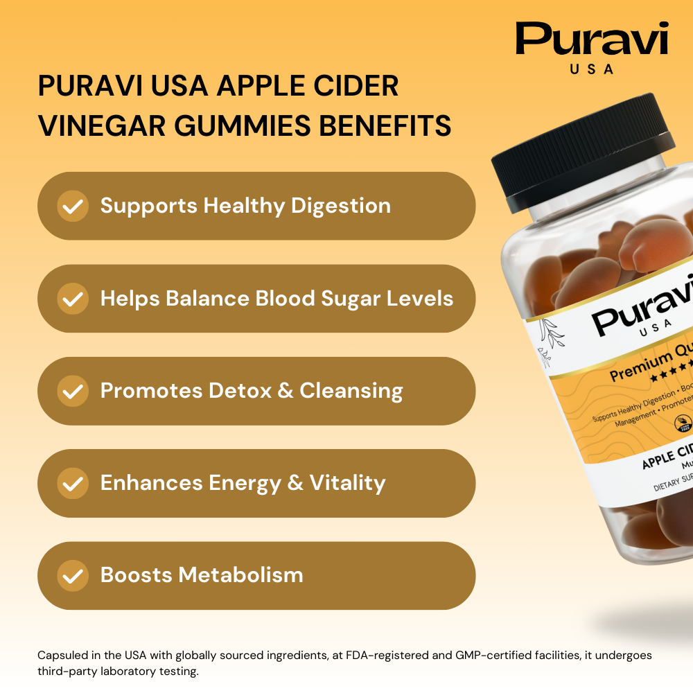 Puravi USA - Apple Cider Vinegar Gummies (60 Gummies)