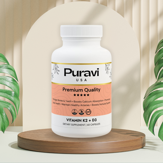 Puravi USA - Vitamin K2 + D3  (60 Capsules)